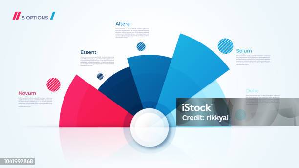 Ilustración de Diseño Gráfico Círculo Vectorial Moderno Plantilla Para La Creación De Infografías Presentaciones Informes Visualizaciones y más Vectores Libres de Derechos de Infografía