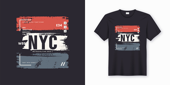 New York City stylish t-shirt and apparel abstract design. Vector print, typography, poster. Global swatches.