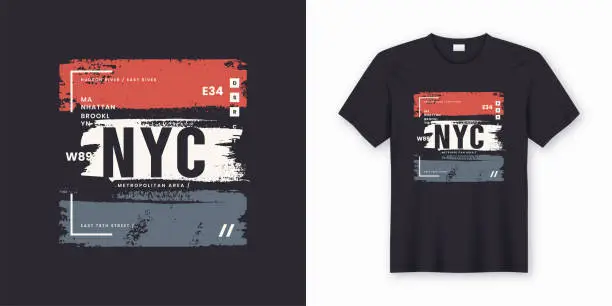 Vector illustration of New York City stylish t-shirt and apparel abstract design