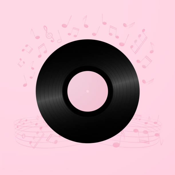 istock Retro vinyl record card background. Vintage 1980s music illustration 1041993286