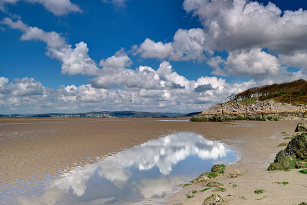 Sand at low tide in the Morecambe Bay estuary at low tide
