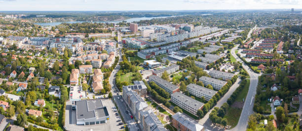 istock City panorama, drone view, Sollentuna, Stockholm 1042025204