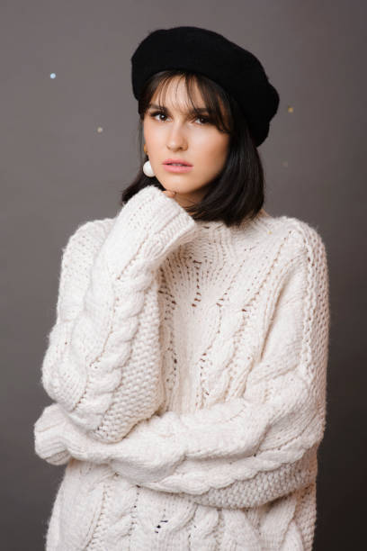 istock Pretty woman in stylish sweater 1042025528