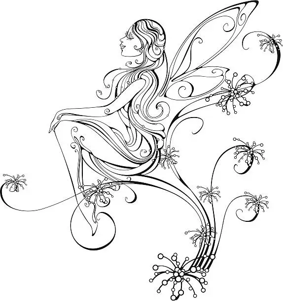 Vector illustration of Flower fairy