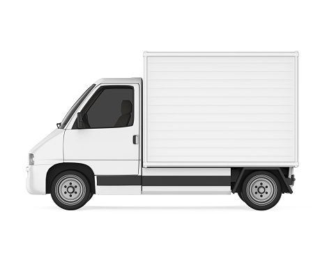 Delivery Van isolated on white background. 3D render