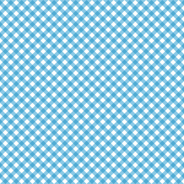 glatte diagonalen "gingham" seamless pattern - blue gingham stock-grafiken, -clipart, -cartoons und -symbole