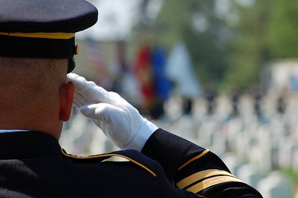 Soldier salutes fallen comrades  marines stock pictures, royalty-free photos & images