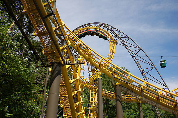 istock Close up of a roller coaster track 104206411