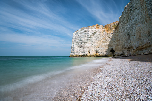 Chalk cliffs near Etretat (Normandy France) \