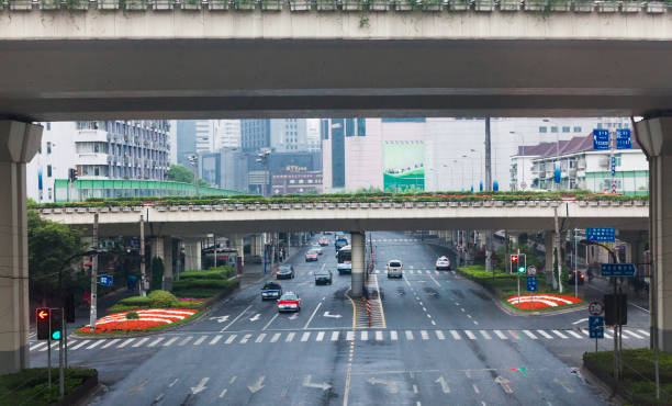 istock Elevated Roads in Downtown Shanghai, China 1042078020