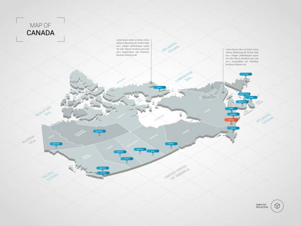 市名と行政区划等尺性カナダの地図。 - symbol infographic circle vector点のイラスト素材／クリップアート素材／マンガ素材／アイコン素材