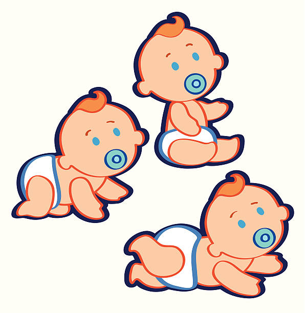 Baby Boys vector art illustration
