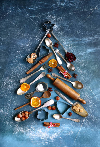 istock Abstract christmas tree made from cutlery 1042087538