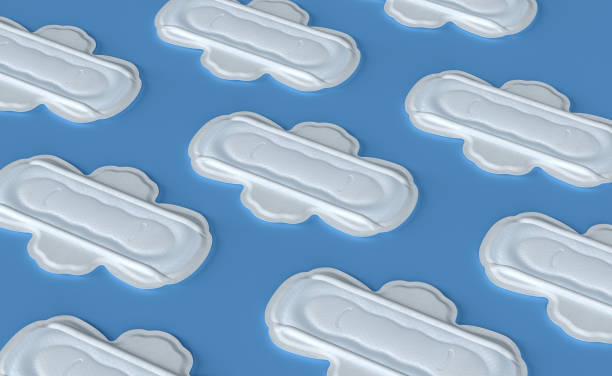 higiênico modess, dias de menstruação, em um processamento de background.3d branco - tampon menstruation sanitary female - fotografias e filmes do acervo