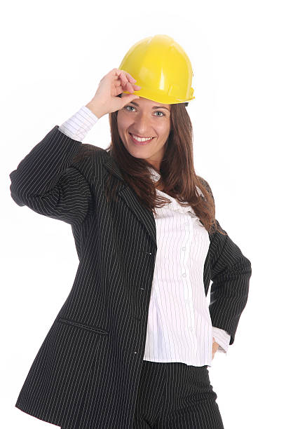 istock businesswoman with helmet 104212076