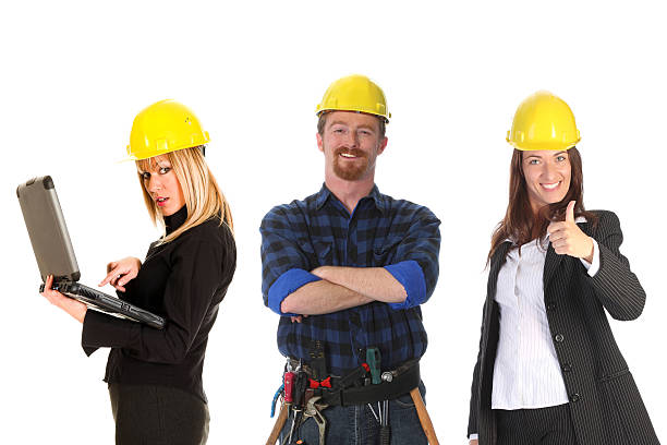 istock two businesswoman and construction worker 104212288