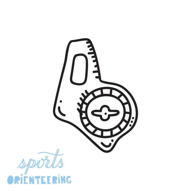 illustrazioni stock, clip art, cartoni animati e icone di tendenza di illustrazione vettoriale della bussola di orientamento - orienteering clip art compass magnet