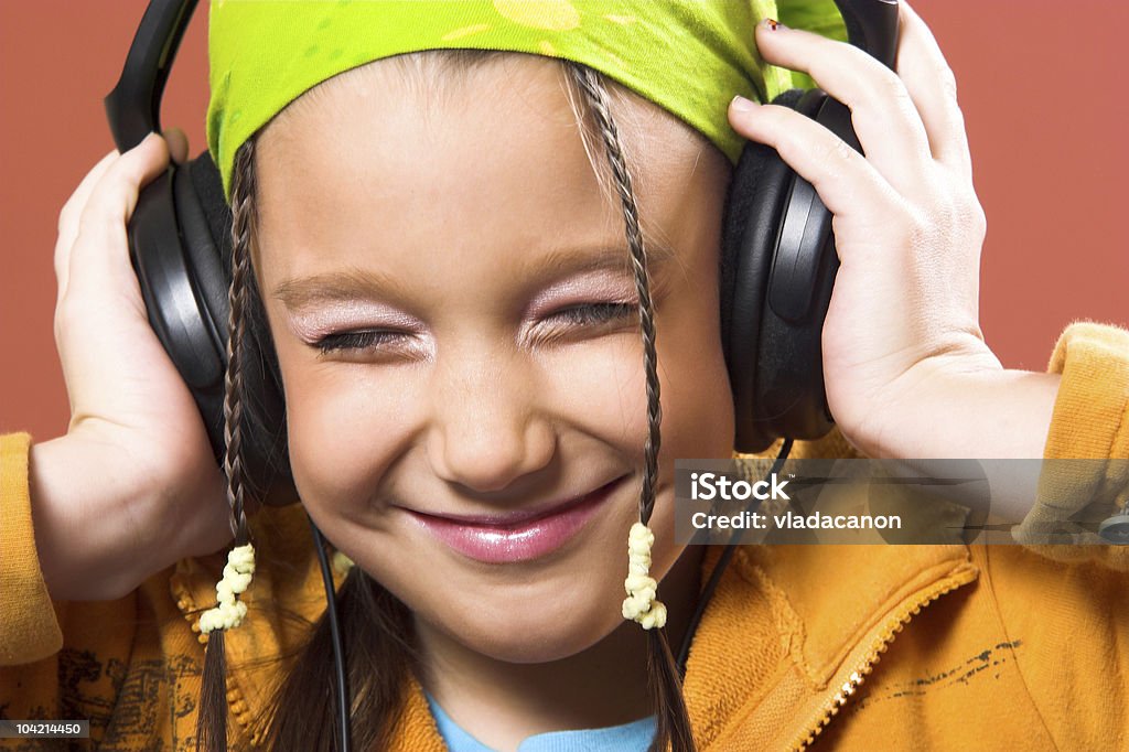 child listening music  Child Stock Photo