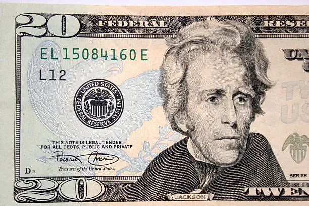 Photo of American twenty dollar, Andrew Jackson