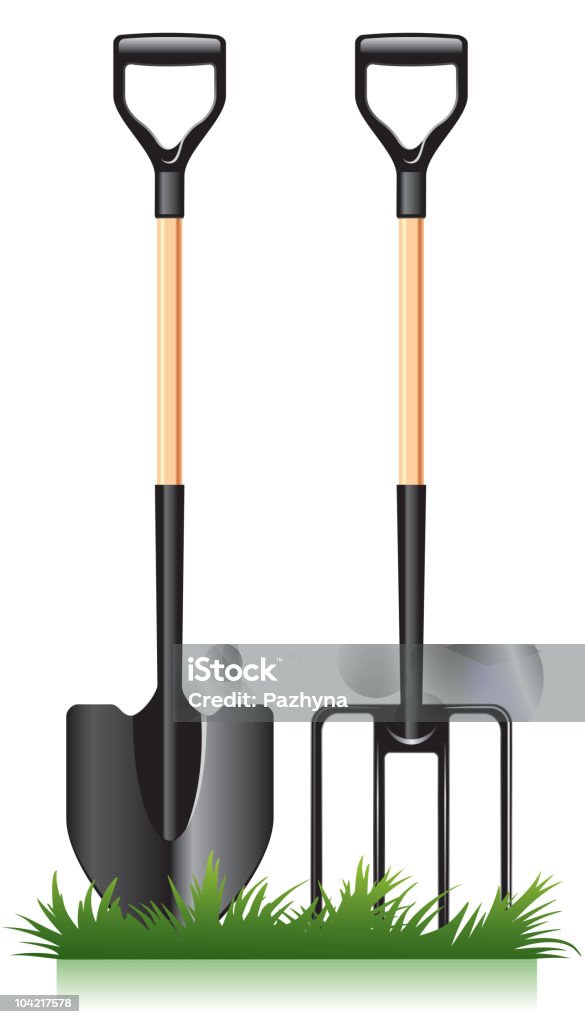 garden fork and spade  Agriculture stock vector