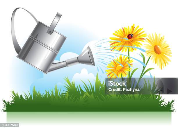 Garden Watering Stock Illustration - Download Image Now - Agriculture, Backgrounds, Beauty In Nature