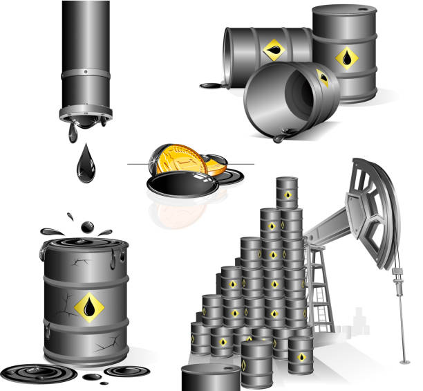 ilustrações, clipart, desenhos animados e ícones de elementos de industrial - oil oil industry oil slick petroleum