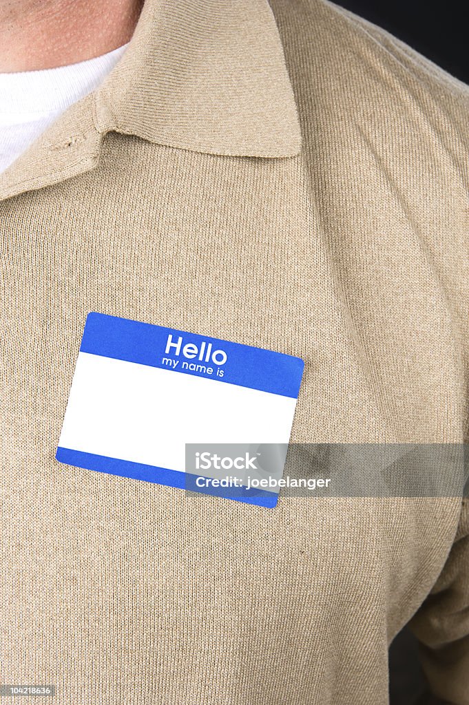 Empresário com Crachá em branco - Royalty-free Identidade Foto de stock