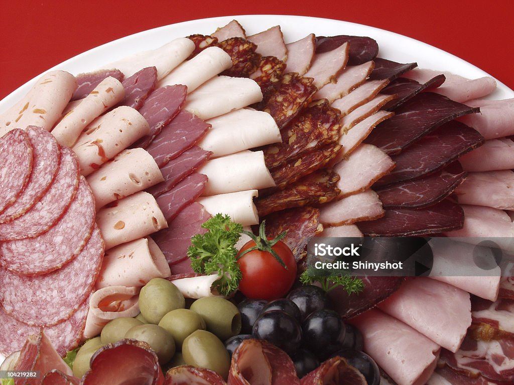 meat delicatessen plate  Cold Temperature Stock Photo