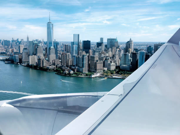 istock looking out to New York from a plane window 1042207684