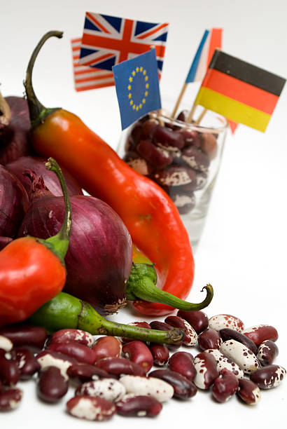 istock red onion, chilli pepper and haricot beans, close-up 104221288