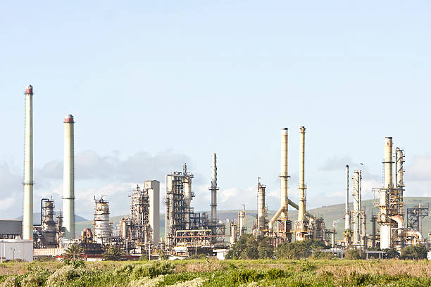 istock Industrial petroleum refinery at dusk 104222747