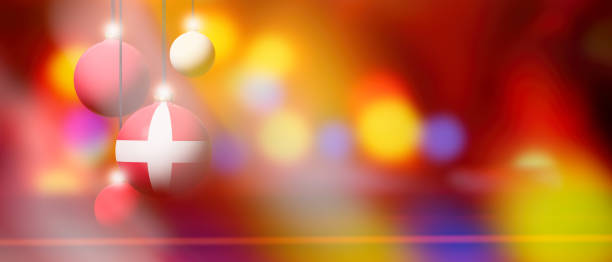 istock Denmark flag on Christmas ball with blurred and abstract background. 1042232998