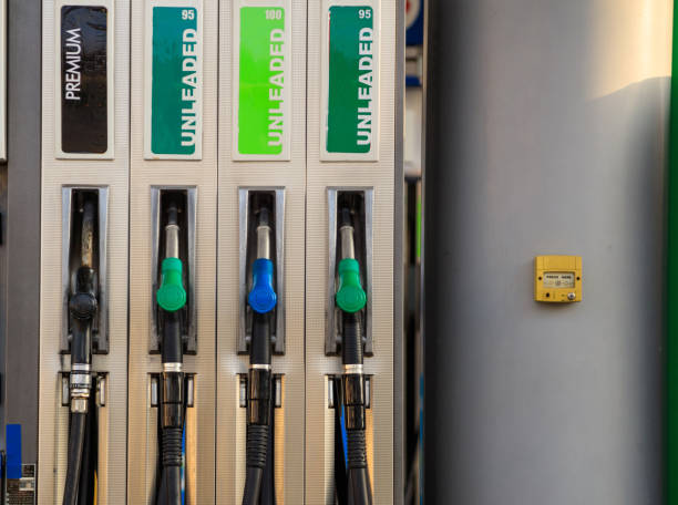 istock Fuel pumps at the service station. 1042236584