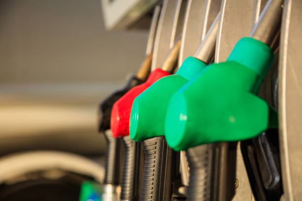 istock Fuel pumps at the service station. 1042236592