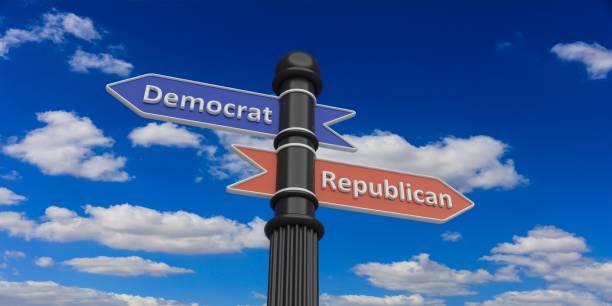 istock Democrat and Republican on signpost 1042237640