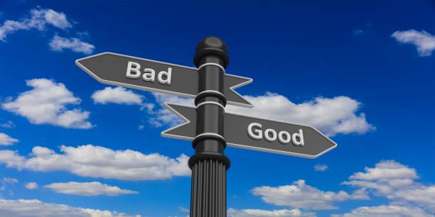 istock Bad and good arrowheads on signpole 1042237680