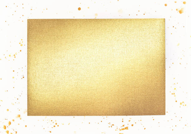 istock Gold metallic foil sheet on white splattered background 1042246938