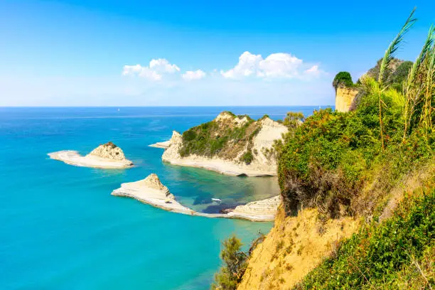 Photo of Beautiful view of Cape Drastis in the island of Corfu in Greece