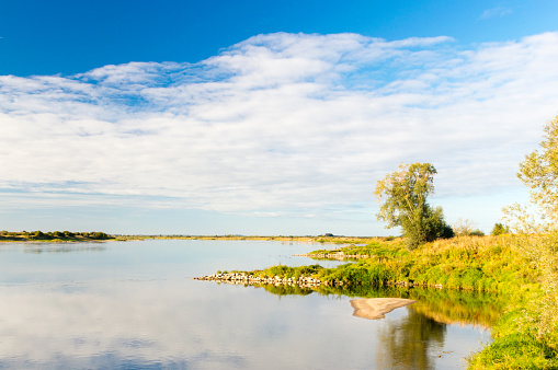Vistula river in autumn time near Steblewo in Poland.