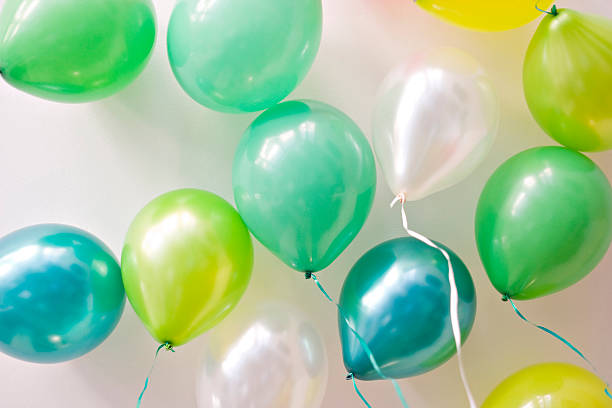istock Festive balloons floating on the ceiling 104228291