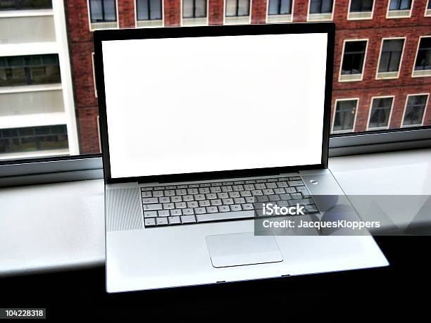 Soho Laptop Stock Photo - Download Image Now - Black Color, Blank, Blogging
