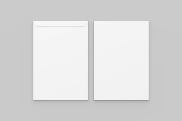 istock C4 envelope mock up isolated on soft gray background. 3D illustration 1042284456