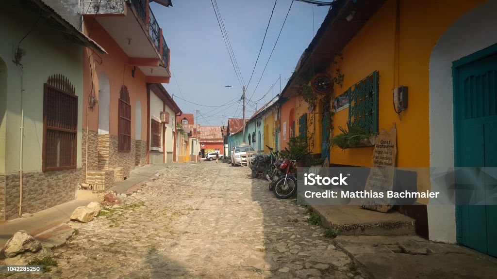 Street of Flores, Guatemala Antigua - Western Guatemala Stock Photo