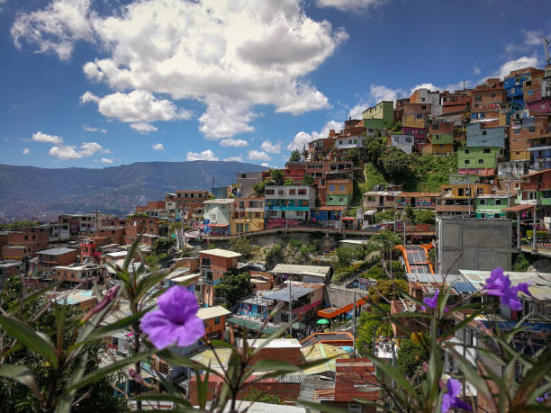 Comuna 13 in Medellin, Colombia Comuna 13 in Medellin, Colombia bolivian andes photos stock pictures, royalty-free photos & images