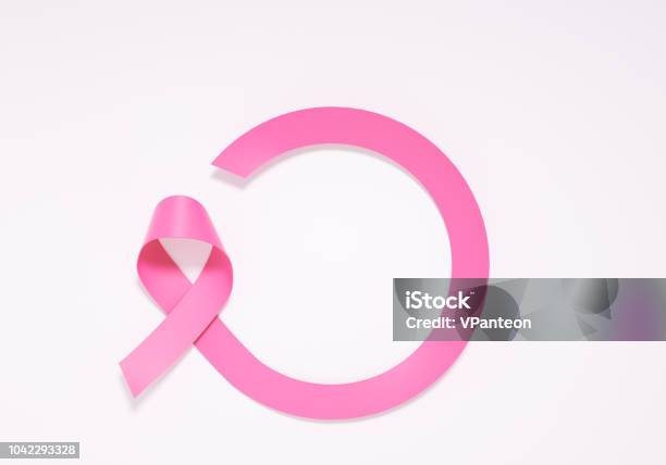 Sign Of Breast Cancer Awareness Month Pink Ribbon Stock Photo - Download Image Now - Breast Cancer Awareness, Cancer - Illness, Breast