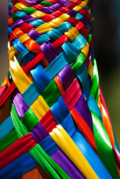 Maypole Ribbons stock photo