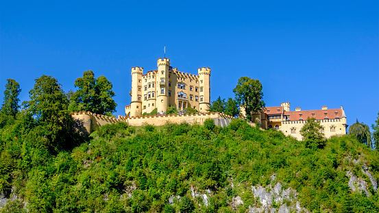 Hohenschwangau Castle is a 19th-century palace and the childhood residence of King Ludwig II of Bavaria. It is located on the famous Romantic Road (Romantische Straße), a 