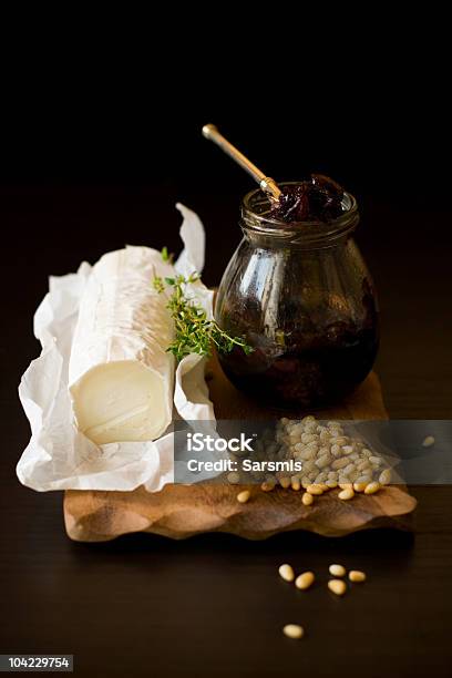 Goat Cheese Onion Jam Pine Nut And Thyme Stock Photo - Download Image Now - Cheese, Chutney, Color Image