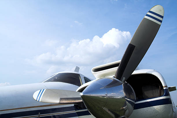 istock Business plane propeller Retro style 104230386