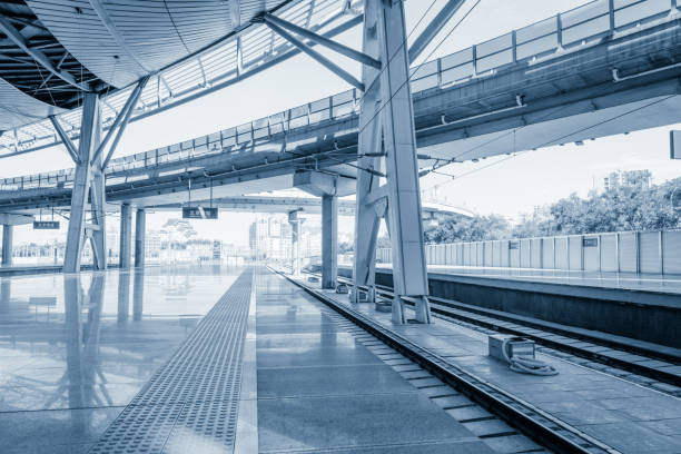 Interior of modern railway station